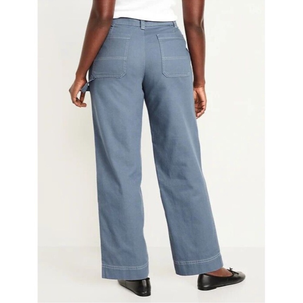 Old Navy Women's Wide Leg Utility Pants in Slate Blue/Wintery Waters Size 4